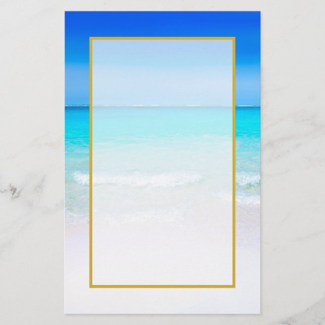 Tropical Beach with a Turquoise Sea Stationery (Front)