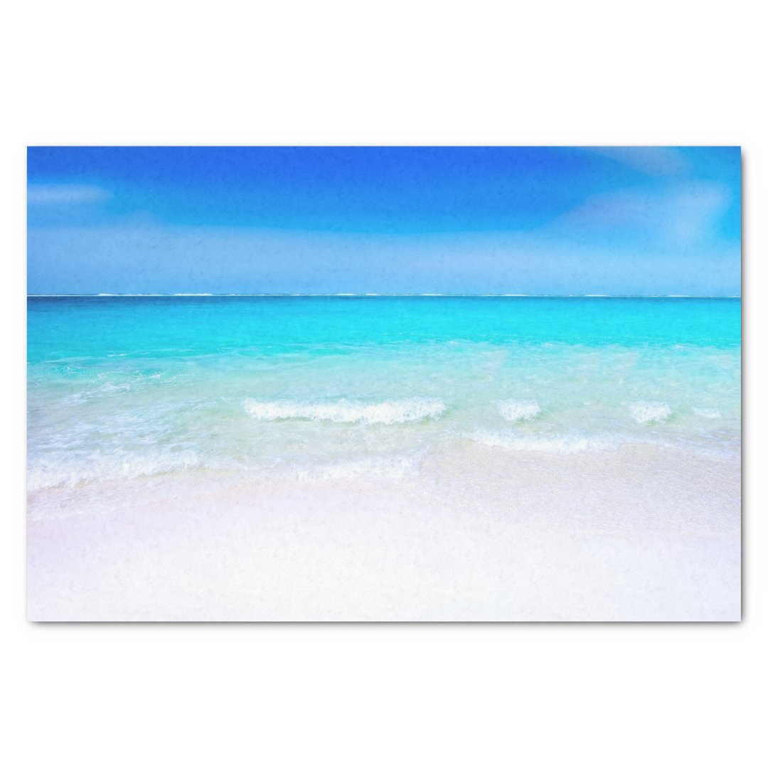 Tropical Beach with a Turquoise Sea Tissue Paper | Zazzle