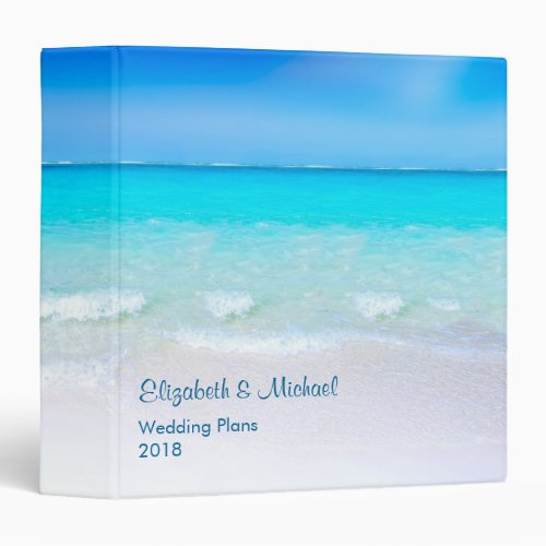 Tropical Beach with a Turquoise Sea Wedding Plans 3 Ring Binder