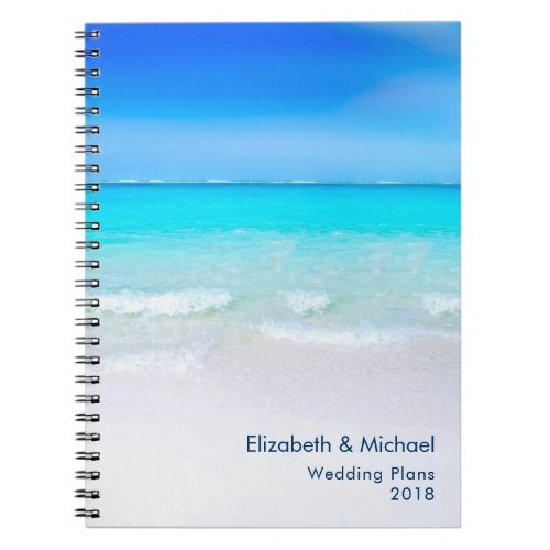 Tropical Beach with a Turquoise Sea Wedding Plans Notebook