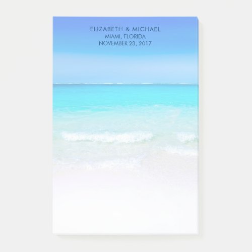 Tropical Beach with a Turquoise Sea Wedding Post_it Notes