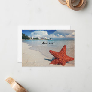 Tropical beach with starfish template