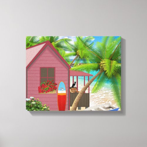 Tropical Beach Wrapped Canvas