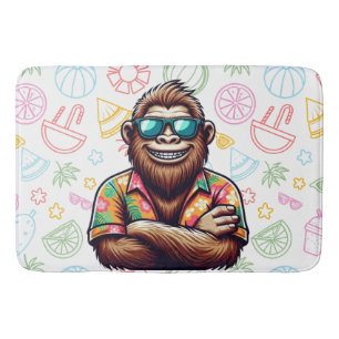 Tropical/beach yeti/bigfoot bath mat