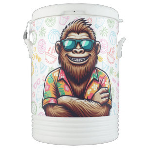 Tropical/beach yeti/bigfoot beverage cooler