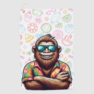 Tropical/beach yeti/bigfoot  golf towel