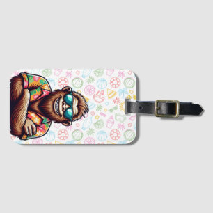 Tropical/beach yeti/bigfoot  luggage tag