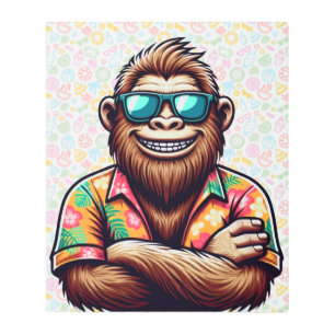 Tropical/beach yeti/bigfoot  metal print