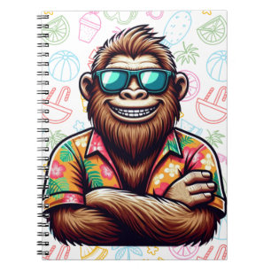 Tropical/beach yeti/bigfoot notebook