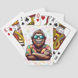 Tropical/beach yeti/bigfoot poker cards