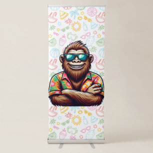 Tropical/beach yeti/bigfoot retractable banner