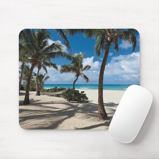 Tropical Beaches | Anguilla Beach, Palm Tree Mouse Pad (With Mouse)