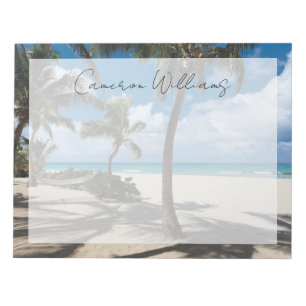 Tropical Beaches   Anguilla Beach, Palm Tree Notepad