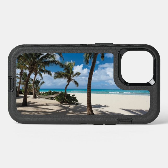 Tropical Beaches | Anguilla Beach, Palm Tree Otterbox iPhone Case (Back Horizontal)