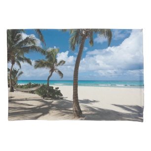 Tropical Beaches   Anguilla Beach, Palm Tree Pillow Case