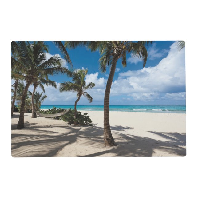 Tropical Beaches | Anguilla Beach, Palm Tree Placemat (Front)