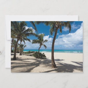 Tropical Beaches Anguilla Beach, Palm Tree Thank You Card
