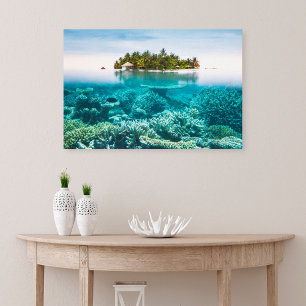 Tropical Beaches Ari Atoll Maldives Canvas Print