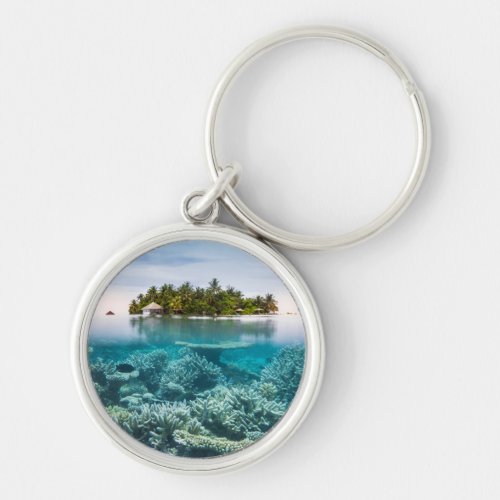 Tropical Beaches  Ari Atoll Maldives Keychain