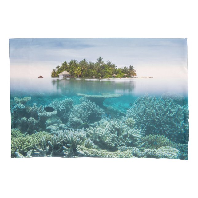 Tropical Beaches | Ari Atoll Maldives Pillow Case (Front)