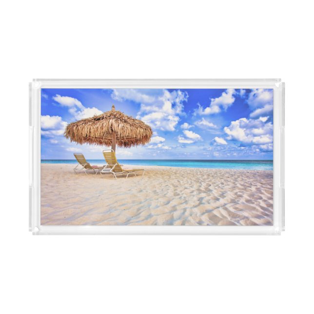 Tropical Beaches | Aruba Sandy Beach Acrylic Tray (Front)