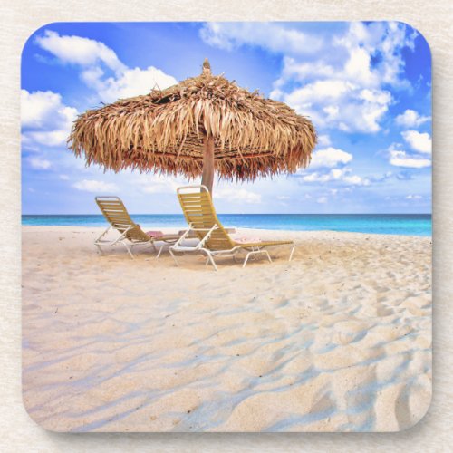Tropical Beaches  Aruba Sandy Beach Beverage Coaster
