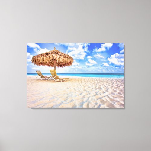 Tropical Beaches  Aruba Sandy Beach Canvas Print