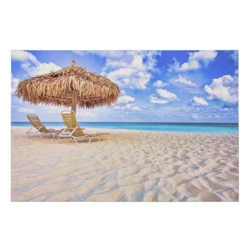 Tropical Beaches  Aruba Sandy Beach Faux Canvas Print