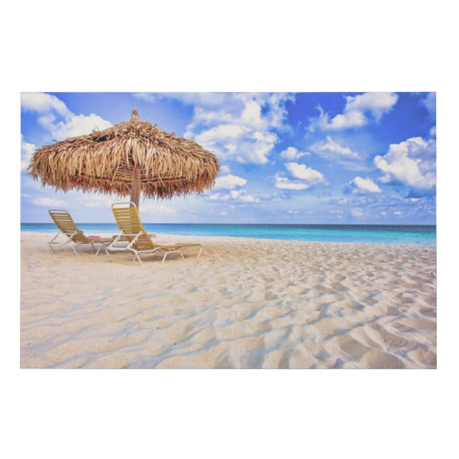 Tropical Beaches | Aruba Sandy Beach Faux Canvas Print (Front)