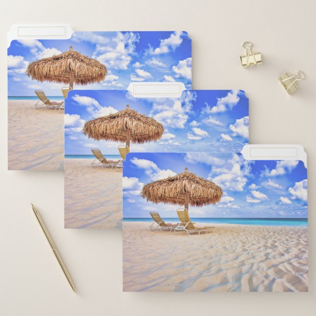 Tropical Beaches | Aruba Sandy Beach File Folder (Set)