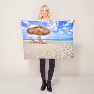 Tropical Beaches   Aruba Sandy Beach Fleece Blanket