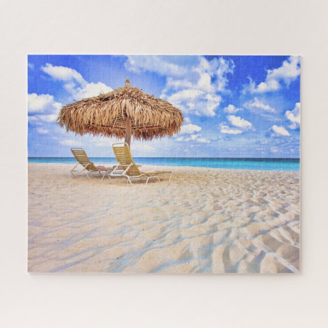 Tropical Beaches | Aruba Sandy Beach Jigsaw Puzzle (Horizontal)