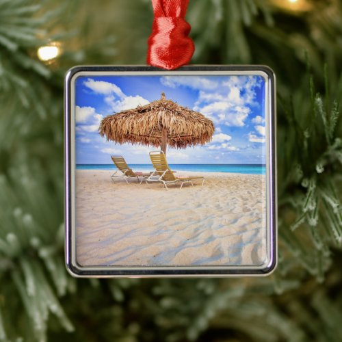 Tropical Beaches  Aruba Sandy Beach Metal Ornament