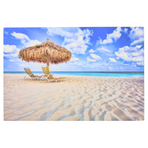 Tropical Beaches   Aruba Sandy Beach Metal Print