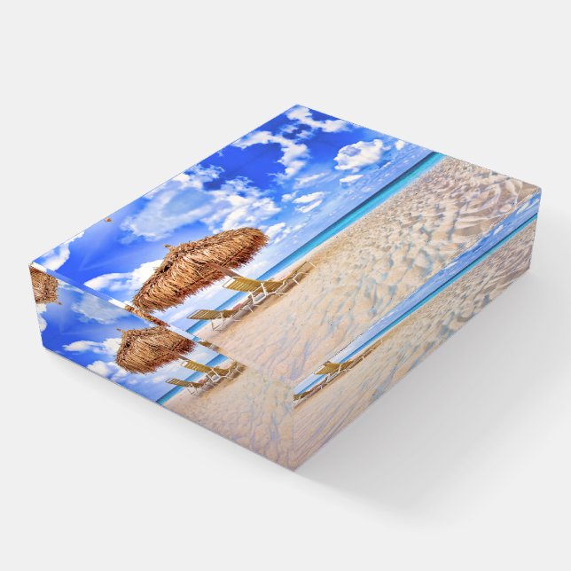 Tropical Beaches | Aruba Sandy Beach Paperweight (Angled)