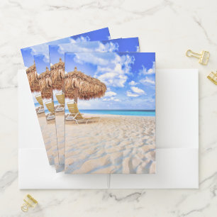 Tropical Beaches Aruba Sandy Beach Pocket Folder