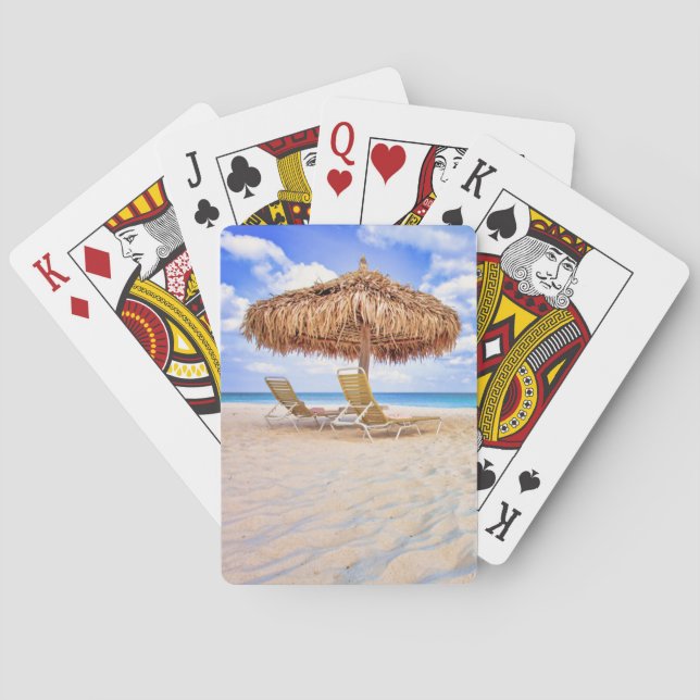 Tropical Beaches | Aruba Sandy Beach Poker Cards (Back)