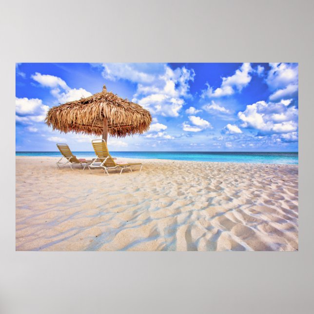 Tropical Beaches | Aruba Sandy Beach Poster (Front)