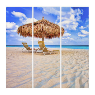 Tropical Beaches   Aruba Sandy Beach Triptych
