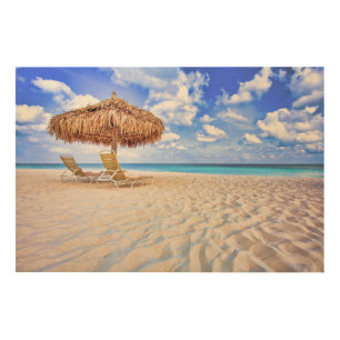 Tropical Beaches   Aruba Sandy Beach Wood Wall Art