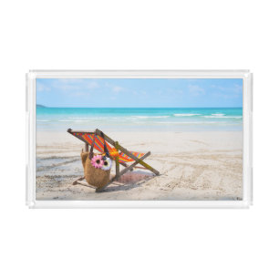 Tropical Beaches Beach Chair on Sand Acrylic Tray
