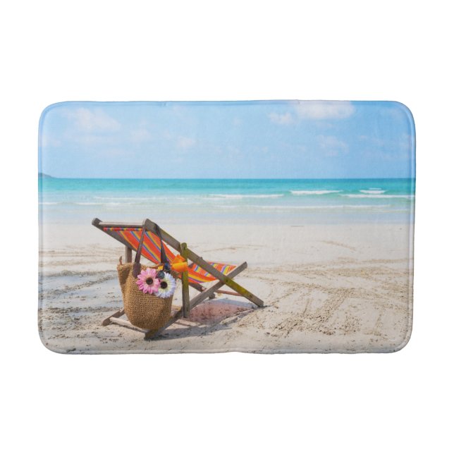 Tropical Beaches | Beach Chair on Sand Bath Mat (Front)