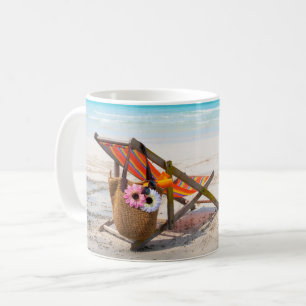 Tropical Beaches   Beach Chair on Sand Coffee Mug