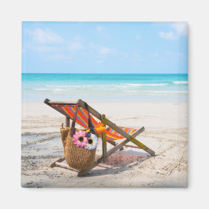 Tropical Beaches   Beach Chair on Sand Magnet