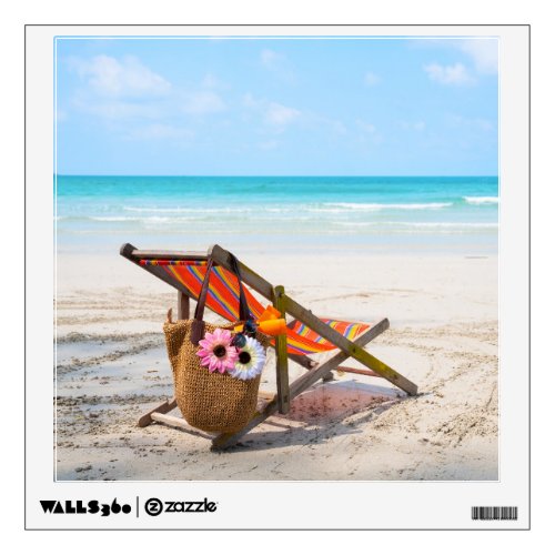 Tropical Beaches  Beach Chair on Sand Wall Decal