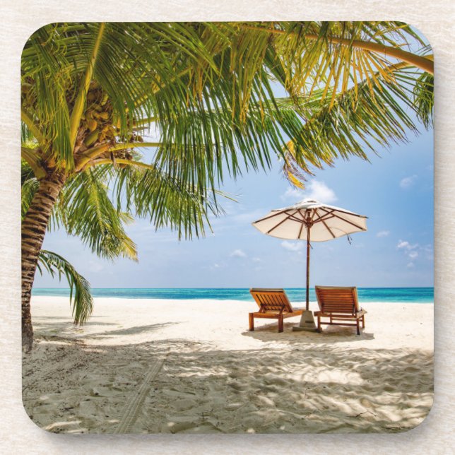 Tropical Beaches | Beach Dominican Republic Beverage Coaster (Front)