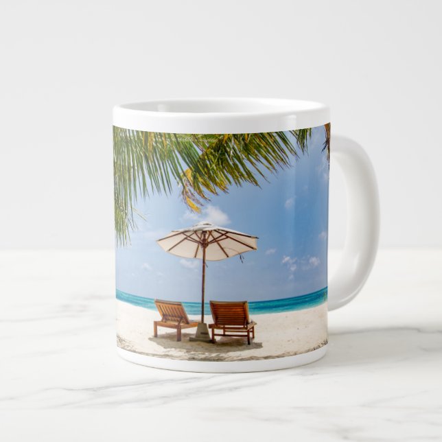 Tropical Beaches | Beach Dominican Republic Giant Coffee Mug (Front Right)