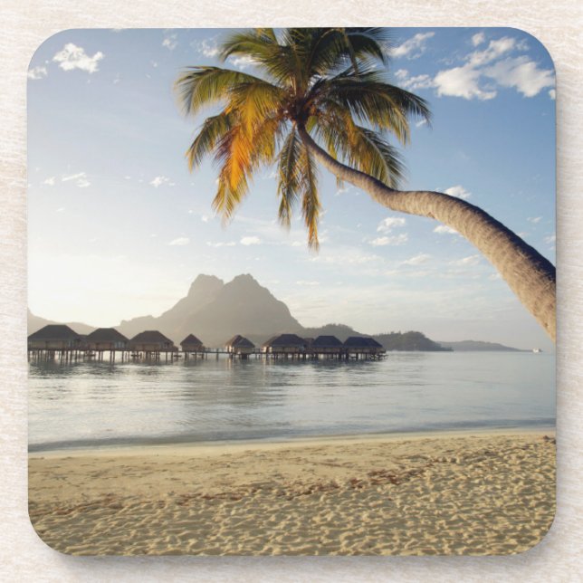 Tropical Beaches | Beach Huts, Bora Bora Beverage Coaster (Front)