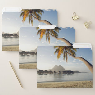 Tropical Beaches Beach Huts, Bora Bora File Folder