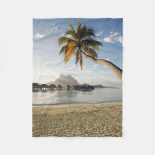 Tropical Beaches Beach Huts, Bora Bora Fleece Blanket